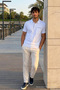 Men's Comfortable Fit Pocket Casual White Polo Collar T-Shirt - 3