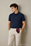Men's Relax Fit Navy Blue Pocket Polo Collar t Shirt - 3