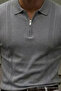 Men's Striped Smoked Short Sleeve Polo Collar T-Shirt - 2
