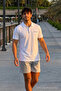 Men's Comfortable Fit Pocket Casual White Polo Collar T-Shirt