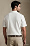Men's Casual Textured Short Sleeve White Polo Collar T-Shirt - 2