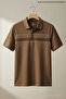 Men's Large Size Comfortable Fit Brown Polo Neck T-Shirt - 2