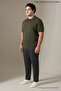 Men's Large Size Summer Loose Khaki Polo Collar T-Shirt - 5