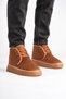 Tan Men's Fur-Lined Winter Boots Resistant to Cold Weather