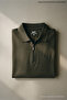 Men's Textured Premium Fabric Loose Fit Khaki Polo Collar T-Shirt - 5