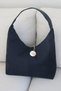 Plain Suede Navy Blue Women's Shoulder Bag - 3