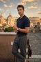 Men's Trend Summer Knitwear Navy Blue Polo Neck T-Shirt - 2