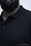 Men's Trend Large Size Black Polo Collar T-Shirt - 3