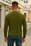 Men's Comfortable Casual V-Neck Khaki Long Sleeve T-Shirt - 6