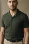 Men's Casual Jacquard Summer Khaki Short Sleeve Shirt - 2