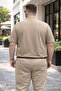 Men's Plus Size Summer Mink Polo Collar Knitwear T-Shirt - 5