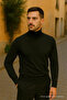 Men's Winter Trend Full Fisherman Black Turtleneck Sweater - 4