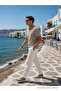 Men's Premium Imported Textured Fabric Striped Gray Polo Collar T-Shirt - 3
