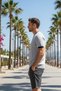 Men's Summer Trend Short Sleeve Knitwear Gray T-Shirt - 4