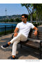 Men's Comfort White Polo Neck T-Shirt with Pockets - 3
