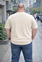 Men's Plus Size Summer Knitwear Beige T-Shirt - 5