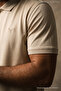Men's Trend Loose Beige Polo Half-Zip T-Shirt - 3