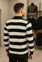 Men's Casual Long Sleeve Khaki Knitwear Striped Sweater - 4
