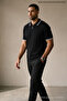 Men's Trend Striped Premium Black Polo Neck T-Shirt - 6