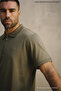 Men's Trend Loose Khaki Polo Half Zipper T-Shirt - 2