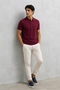 Men's Premium Pocketed Burgundy Polo Collar t Shirt - 3