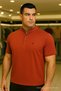 Men's Plus Size Basic Polo Neck Tile T-Shirt