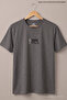Dark Gray Men's Monogram Printed Crew Neck Loose Fit T-Shirt - 5