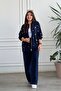 Front Zipper Sequin Embroidered Suit - 5