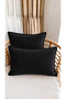 Pearl Velvet Textured Black Throw Pillow Cover