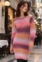 Women's Dusty Rose Crew Neck Colorful Knitwear Dress Arm-26K136029