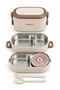 2-Tier Compartmented Stainless Steel Storage Container with Top Handle 1140 ml - 6