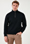 Cotton Regular Fit Half Zipper Stand Collar Ribbed Sweat Men's Sweat 59052592 - 6