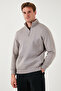 Cotton Regular Fit Half Zipper Stand Collar Ribbed Sweat Men's Sweat 59052592 - 3