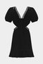 Scallop Detailed Cut Out V-Neck Slim Fit Women's Mini Dress - 3