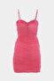 Transparent Underwire Tulle Dress with Draped Side and Waist - 2
