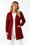 Women's Burgundy Comfortable Fit Pocket Knitwear Cardigan - 3
