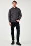 Cotton Regular Fit Half Zipper Stand Collar Ribbed Sweat Men's Sweat 59052592 - 3