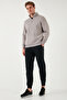Cotton Regular Fit Half Zipper Stand Collar Ribbed Sweat Men's Sweat 59052592 - 2