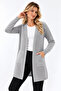 Women's Gray Comfortable Fit Knitwear Cardigan with Pockets - 3