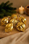 Christmas Pine Tree Ornament Shiny Gold Drop Cici Ball 9 cm Set of 6 - 4