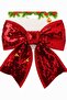Christmas Tree Ornament 30 cm Sequined Red Bow - 7