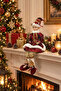 Christmas Decoration Sitting Elf in Burgundy Outfit