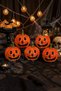 Halloween Smiling Face Mini Pumpkin 5 Pieces - 2
