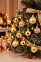 Christmas Tree Ornament Gold Cici Ball 12Pcs 3 cm - 3