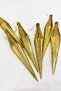 Christmas Tree Ornament Gold Long Drop Shaped Set of 6 - 8