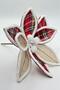 New Year's Big Red Ponsetia Flower - Jute Pattern - 8