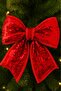 Christmas Tree Ornament 30 cm Sequined Red Bow - 8