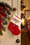 Christmas Tree Ornament Red Sock with Teddy Bear 15 cm - 4