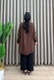 Icon Shirt Viscose Fabric Women's Brown Hidden Buttoned Hijab Comfortable Casual Shirt - 4