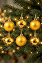 Christmas Pine Tree Ornament Cici Top 4 cm 6 Pieces Gold